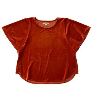 MADEWELL Velvet Butterfly flutter top cinnabar size S